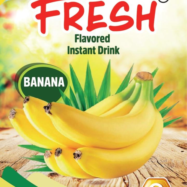 Bebida instantânea com sabor a banana